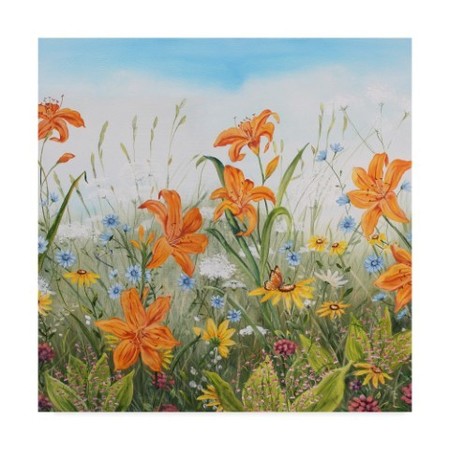 Jean Plout 'Wildflowers Sky' Canvas Art,24x24